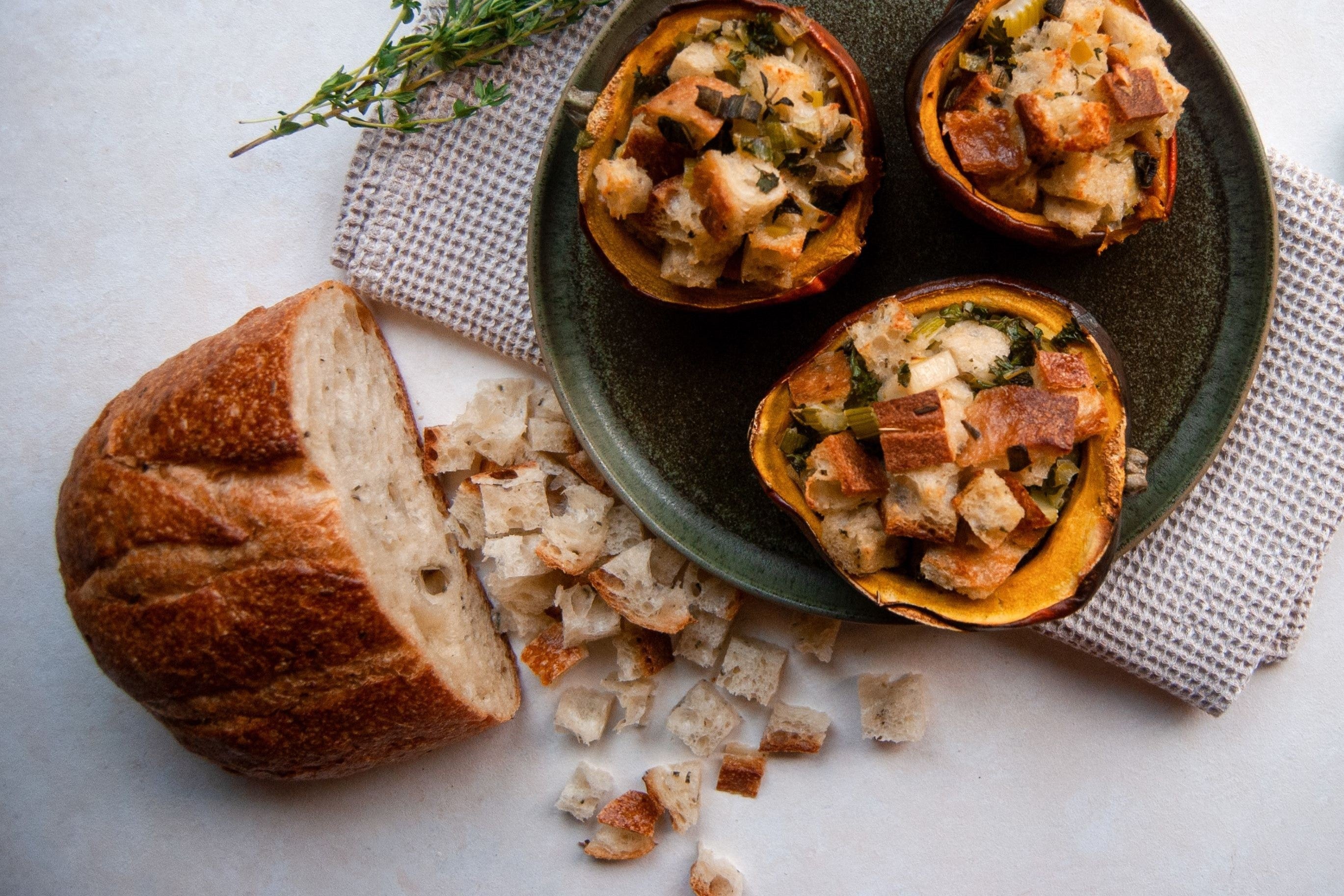 Baked Squash with Bread Stuffing – Terra Breads