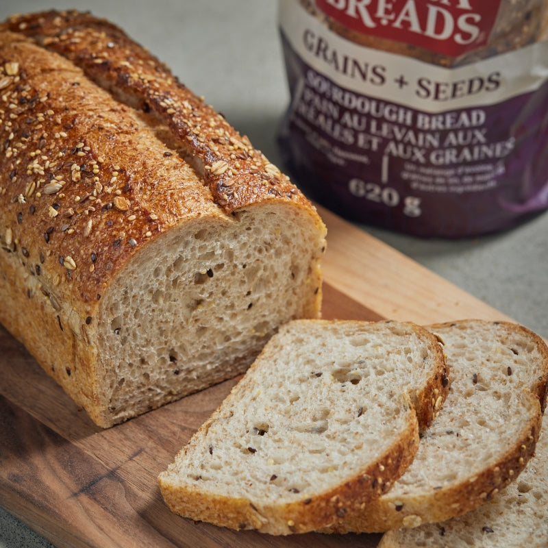 Grains + Seeds Sourdough Sliced